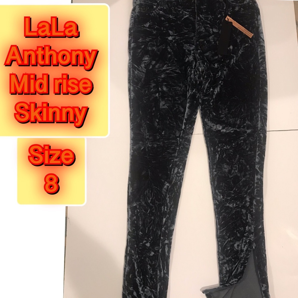 LaLa Anthony Velour Mid-Rise Skinny 30 waist NWT